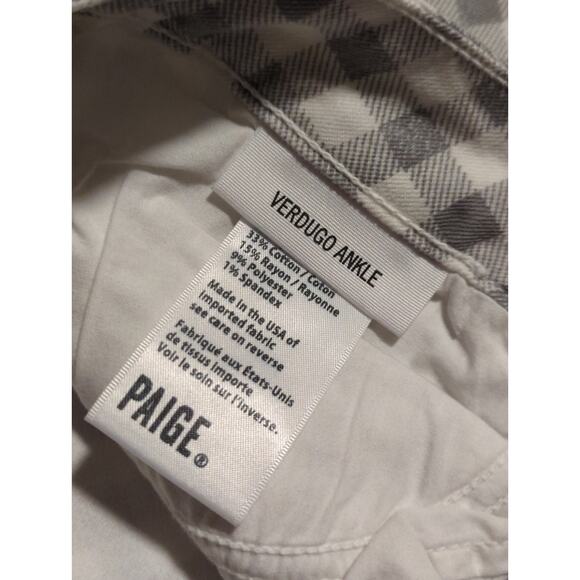 Anthropologie Paige Verdugo Ankle Skinny Jeans Gray Gingham size 29 - Picture 7 of 8